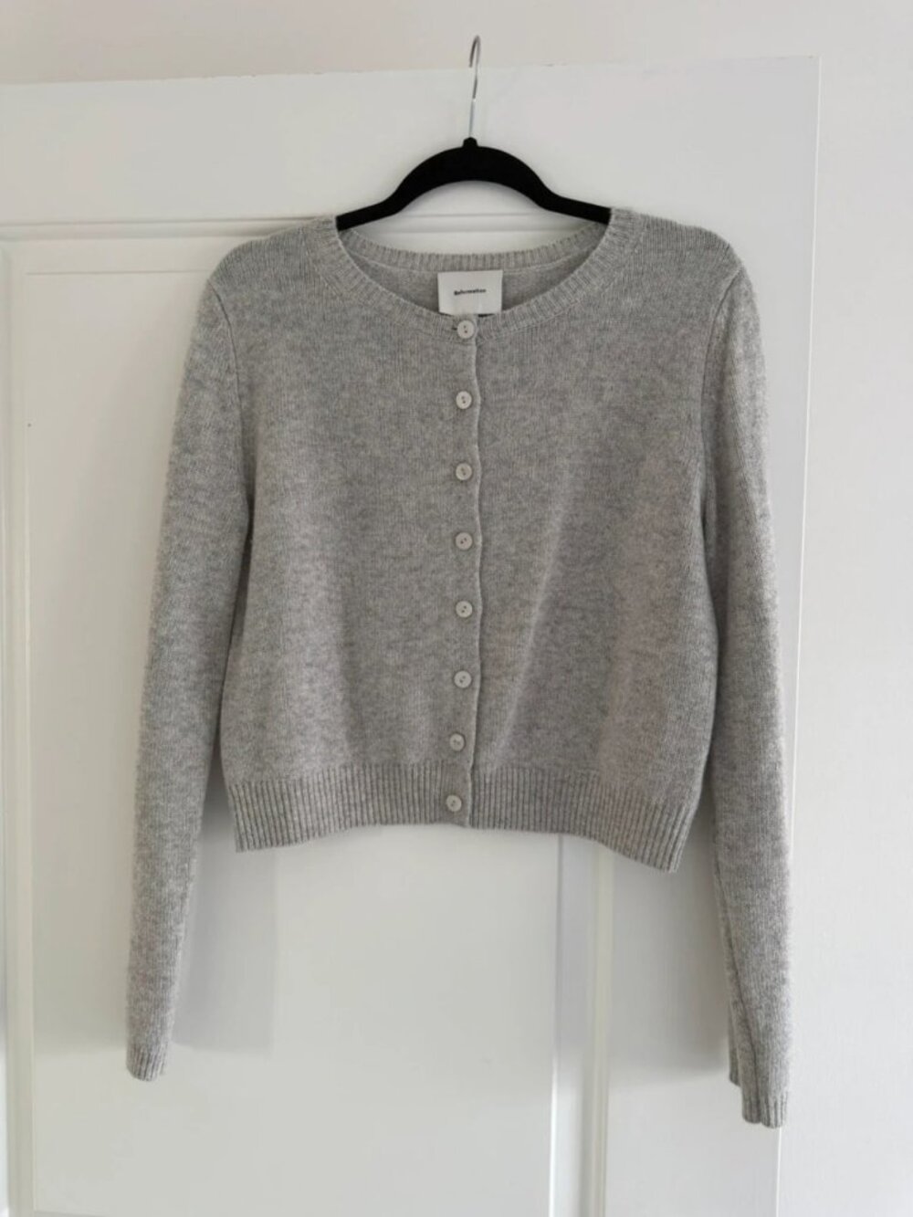 Reformation Clara Cashmere Cardigan Light Grey Size XS